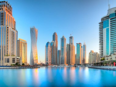 Dubai Marina, mavi saat, Dubai, Uaeuae,