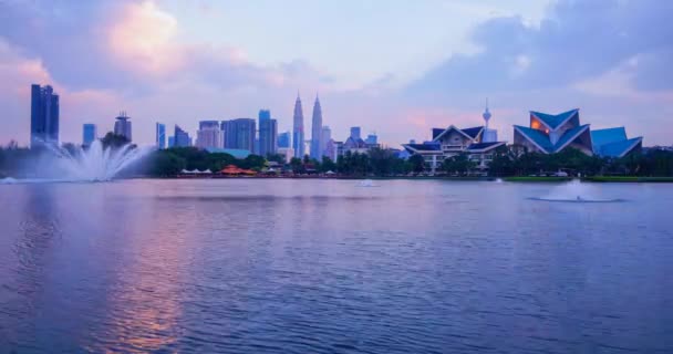 Kuala Lumpur Malásia Fevereiro 2018 Lapso Tempo Horizonte Cidade Com — Vídeo de Stock