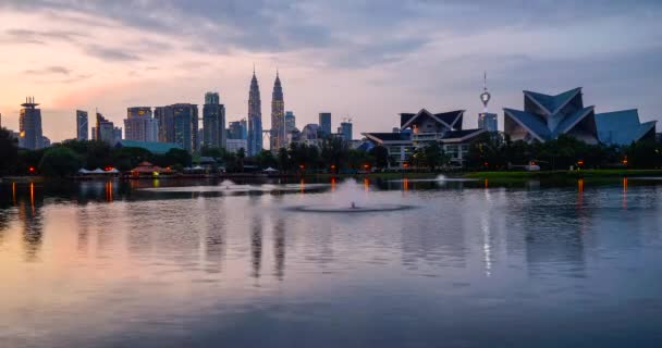 Timelapse Kuala Lumpur Skyline Sunrise Malaysia — Stock Video