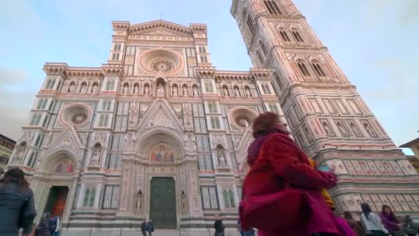 Florens Toscana Italien Februari 2020 Domkyrkan Santa Maria Del Fiore — Stockvideo