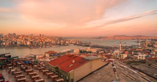 Istanbul Turkije Maart 2020 Luchtfoto Van Istanbul Gouden Hoorn Bosporus — Stockvideo