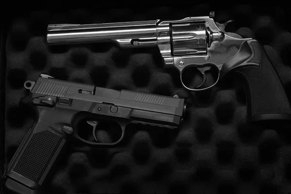 Two Pistols Handguns for Self Defense or Military — Stock Photo, Image