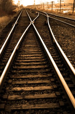 Demiryolu raylar için tren ile
