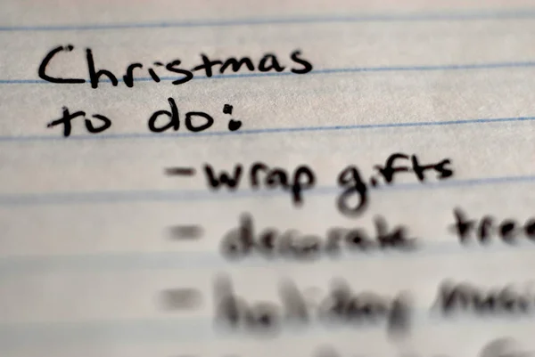 Natal para fazer lista escrita no caderno de organização — Fotografia de Stock