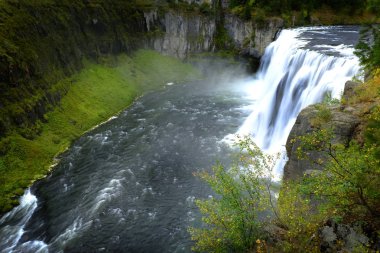 Mesa Falls şelale Kanyonu Gorge su Wilderness içinde