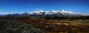 Teton Mountain aralığı Wyoming görünümünü