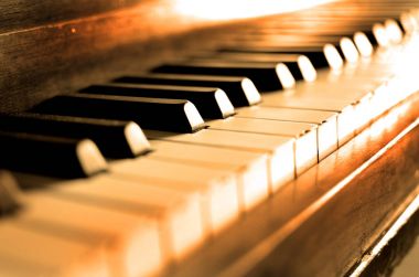 Eski Vintage piyano tuşları abanoz Fildişi siyah beyaz