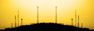 Radio Towers for Transmission Trasnmitting Signals Cell Phone TV clipart