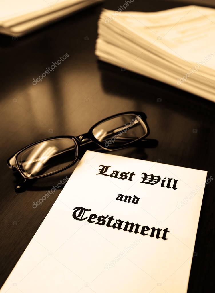 Last Will and Testament on Desk for Estate Planning