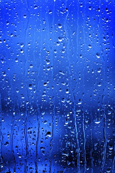 Window Rain Water Drops Stormy Weather — Stock Photo, Image