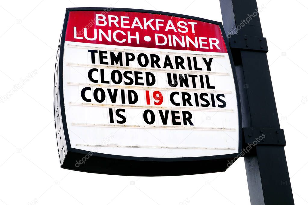 Covid-19 Coronavirus closed restaurant business food dining under quarantine