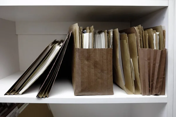 Επαγγελματικά Αρχεία Φακέλους Κουτιά Και Χαρτιά Ράφι — Φωτογραφία Αρχείου