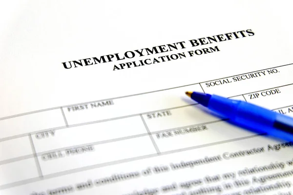 Written Unemployment Benefits Application Form — Stock Photo, Image