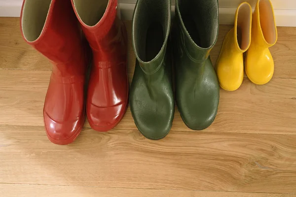 Tre paia di wellies — Foto Stock