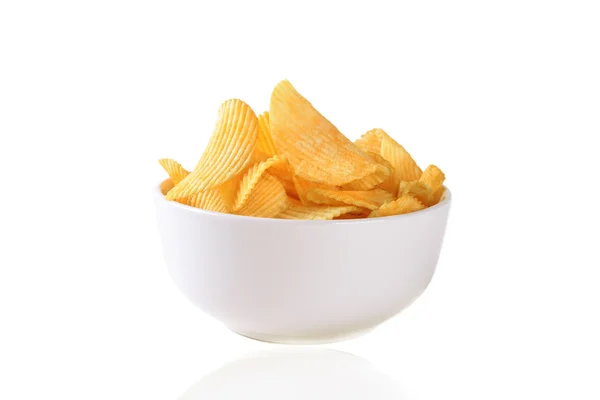 Potato chips, crisps in the bowl Stock Image