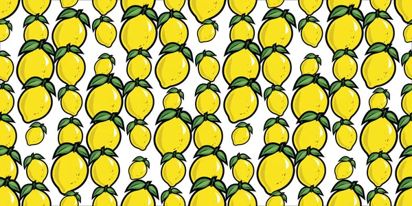 Limones al azar fondo sin costuras — Archivo Imágenes Vectoriales