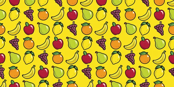 Fruits motif répété sans couture — Image vectorielle