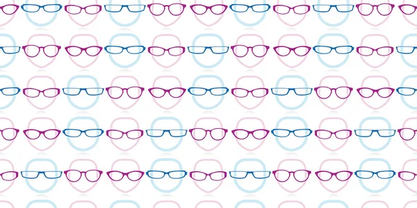 Brille männliches und weibliches nahtloses Hintergrundmuster — Stockvektor