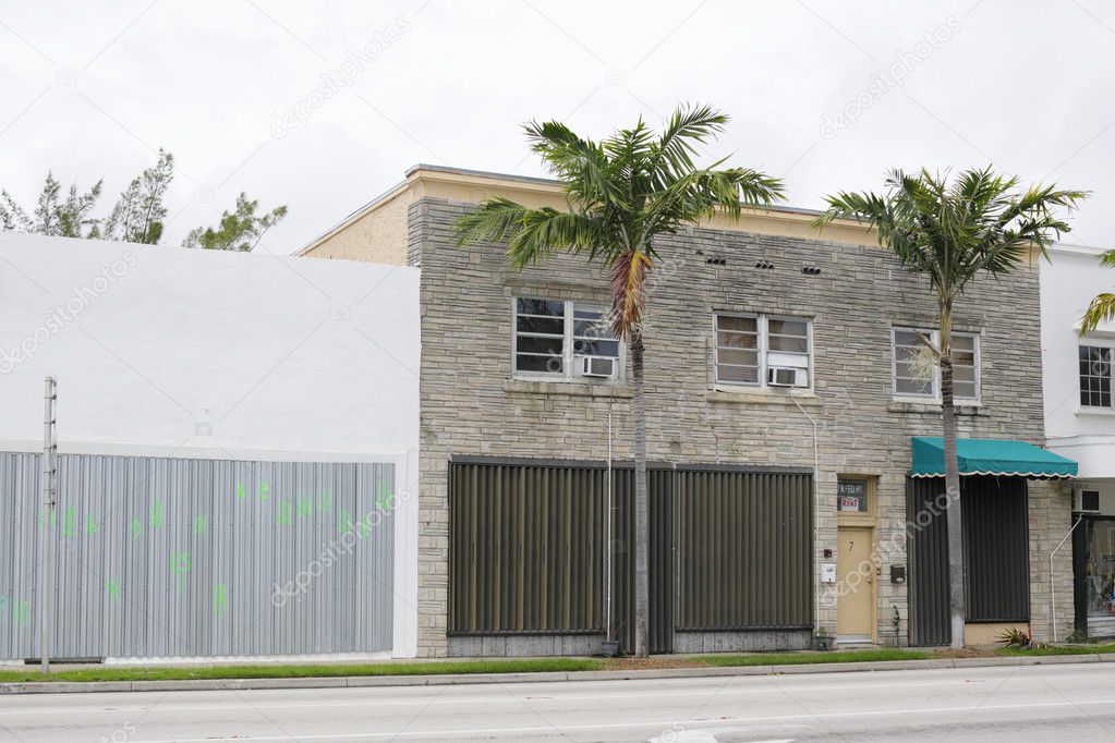 Buildings boarded up for hurricane Matthew