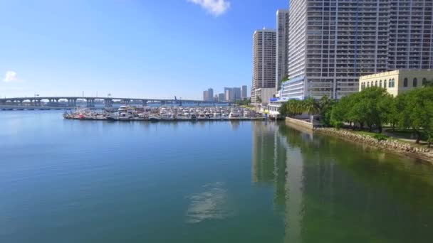 Luchtfoto Miami Edgewater — Stockvideo
