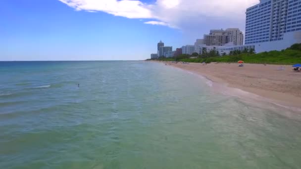 Aerial low over the ocean — Stock Video