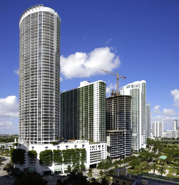 Miami architektura na modré obloze — Stock fotografie