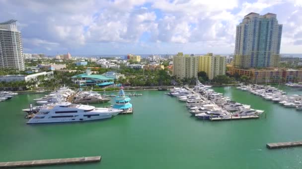 Aeronáutica Miami Beach Marina 4k — Vídeo de Stock