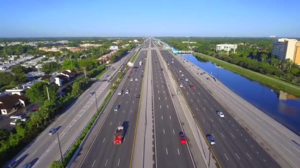 Video aus der Luft auf dem 595 Fort Lauderdale — Stockvideo