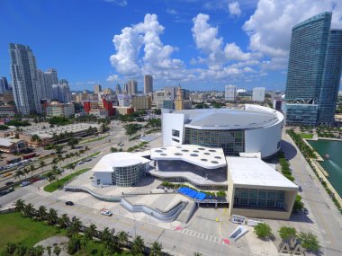 Aerial American Airlines Arena and Bongos clipart