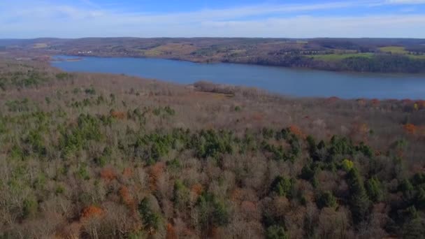 Aerial upstate New York November — Stock Video
