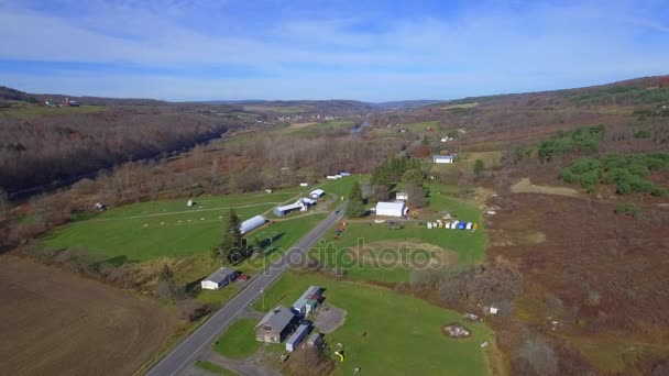 Vídeo aéreo Triángulo Tierras agrícolas de Nueva York — Vídeos de Stock