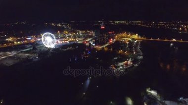 Gece hava görüntülerini Kanada ve ABD Manzaralı
