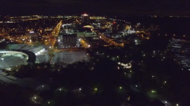 Gece hava görüntülerini Kanada ve ABD Manzaralı