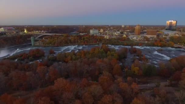 Съёмки с воздуха Niagara Falls Canada 4k — стоковое видео