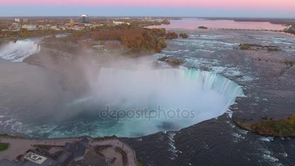 Waterval luchtfoto Niagara Falls video — Stockvideo
