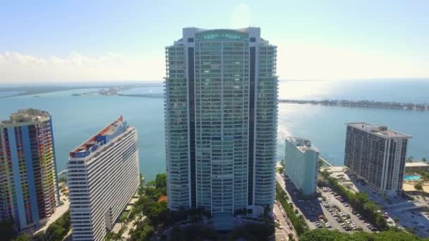 Aerial video of Brickell highrise architecture — Stock Video