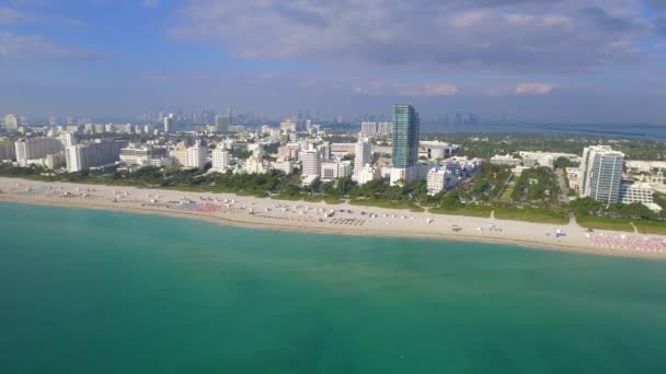 Vôo aproximado Miami Beach — Vídeo de Stock