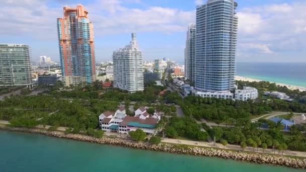 Майами-Бич Южной pointe park — стоковое видео