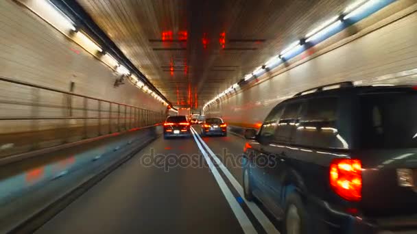 Autofahren im Tunnelblick — Stockvideo