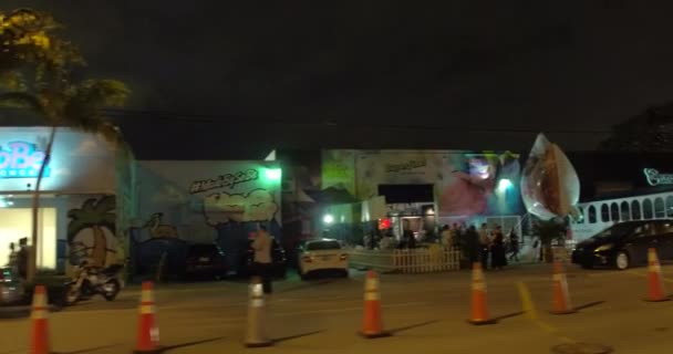 Miami Art Basel w nocy 4k — Wideo stockowe