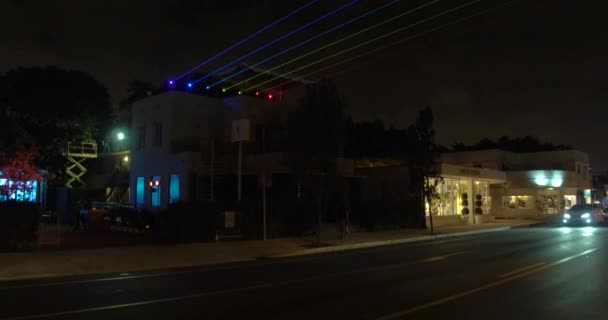 Laser ljus på natten — Stockvideo
