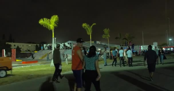 Miami Art Basel de noche 4k — Vídeo de stock
