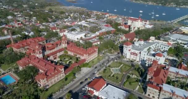 Luchtfoto video Flagler College Sint Augustinus — Stockvideo