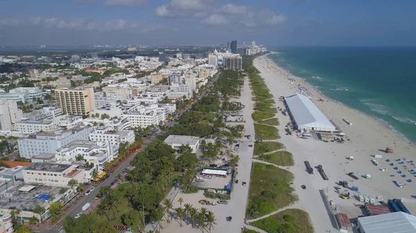 Miami Beach Ocean Drive imagen aérea —  Fotos de Stock