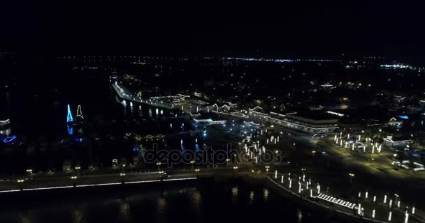 St Augustine night aerial video — Stock Video