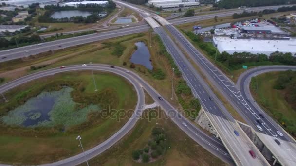 Luftbild-Autobahnkreuz — Stockvideo