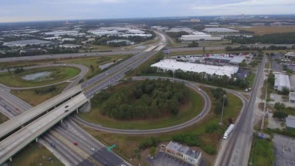 Aerial video highway interchange — Stockvideo