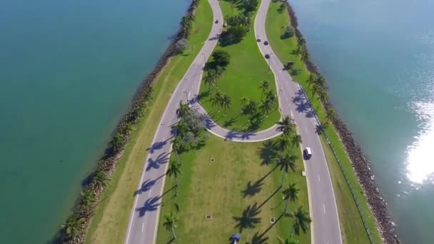 Luchtfoto brede Causeway Miami Beach — Stockvideo