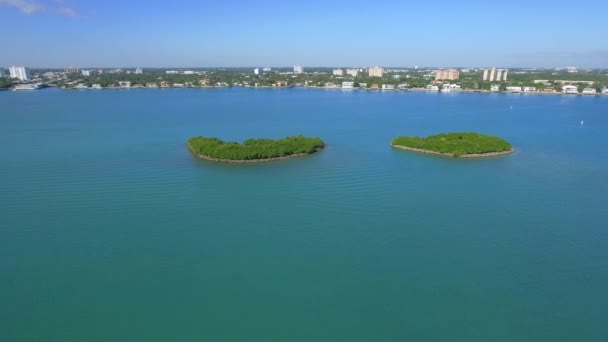 Letecké video Biscayne Bay islands — Stock video