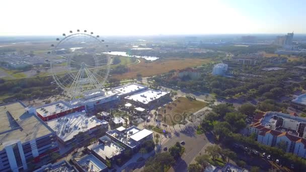 Aerial video Ferris wheel Orlando öga — Stockvideo